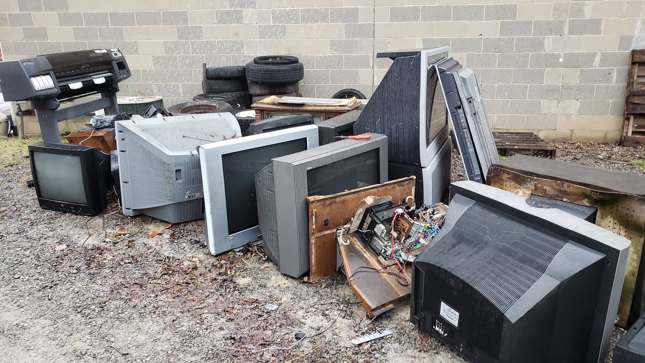 Used TV on side of road