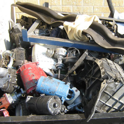 car parts disposal auto parts in dumpster