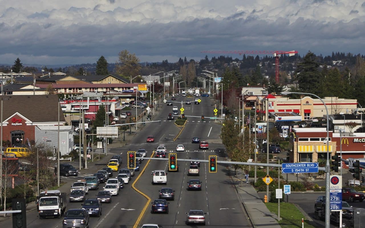 Downtown city center of Bellevue WA