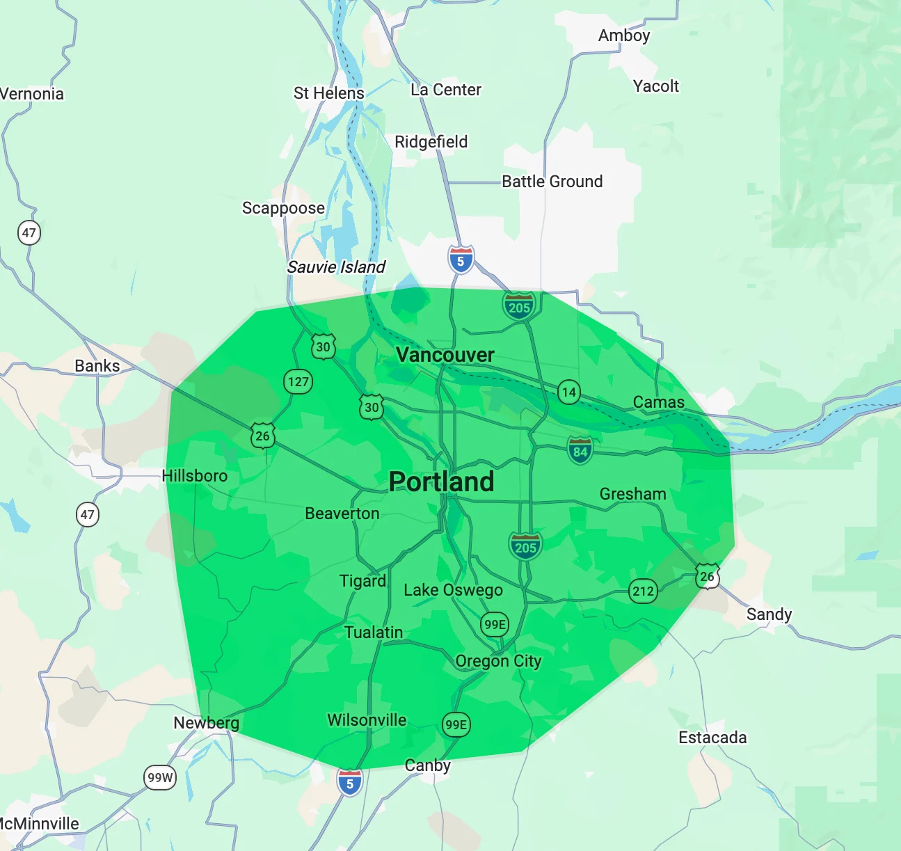 Large service area in Oregon for your junk hauling and debris removal