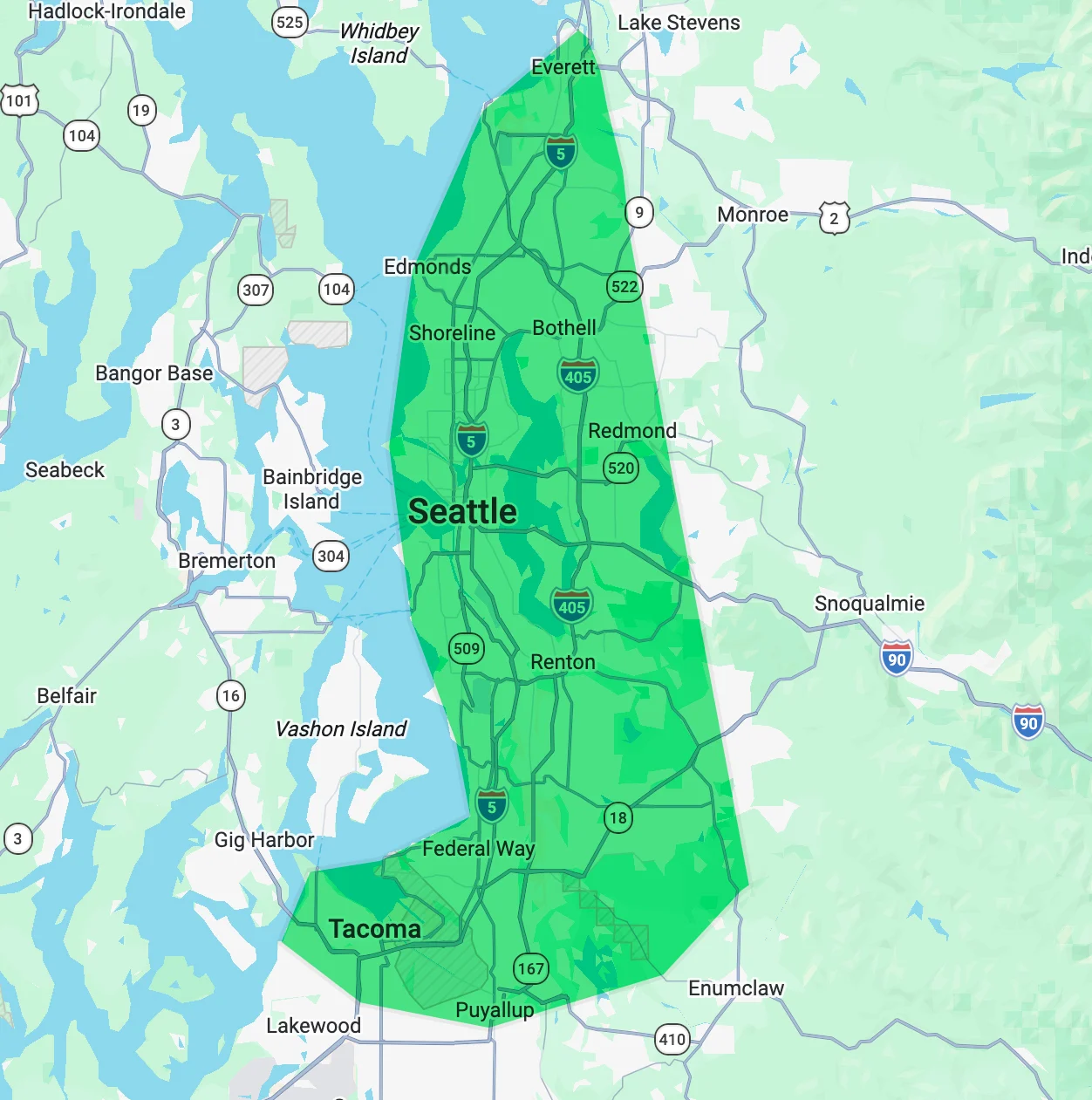 Large service area in Washington for your junk hauling and debris removal