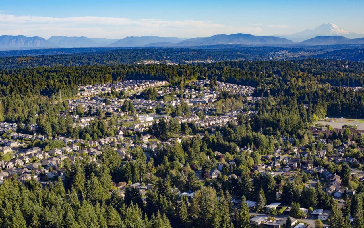 Downtown city center of Bellevue WA