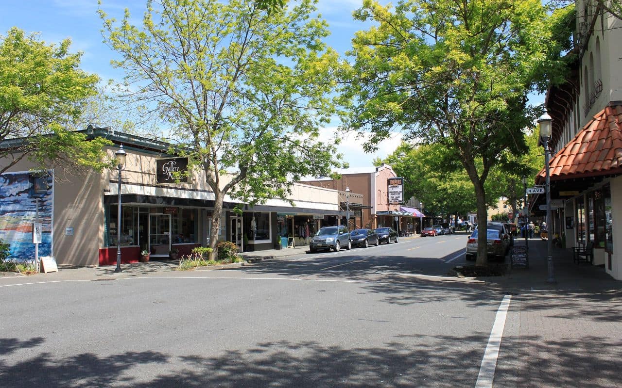 Downtown city center of Bellevue WA