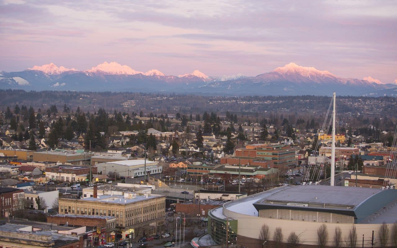 Downtown city center of Bellevue WA