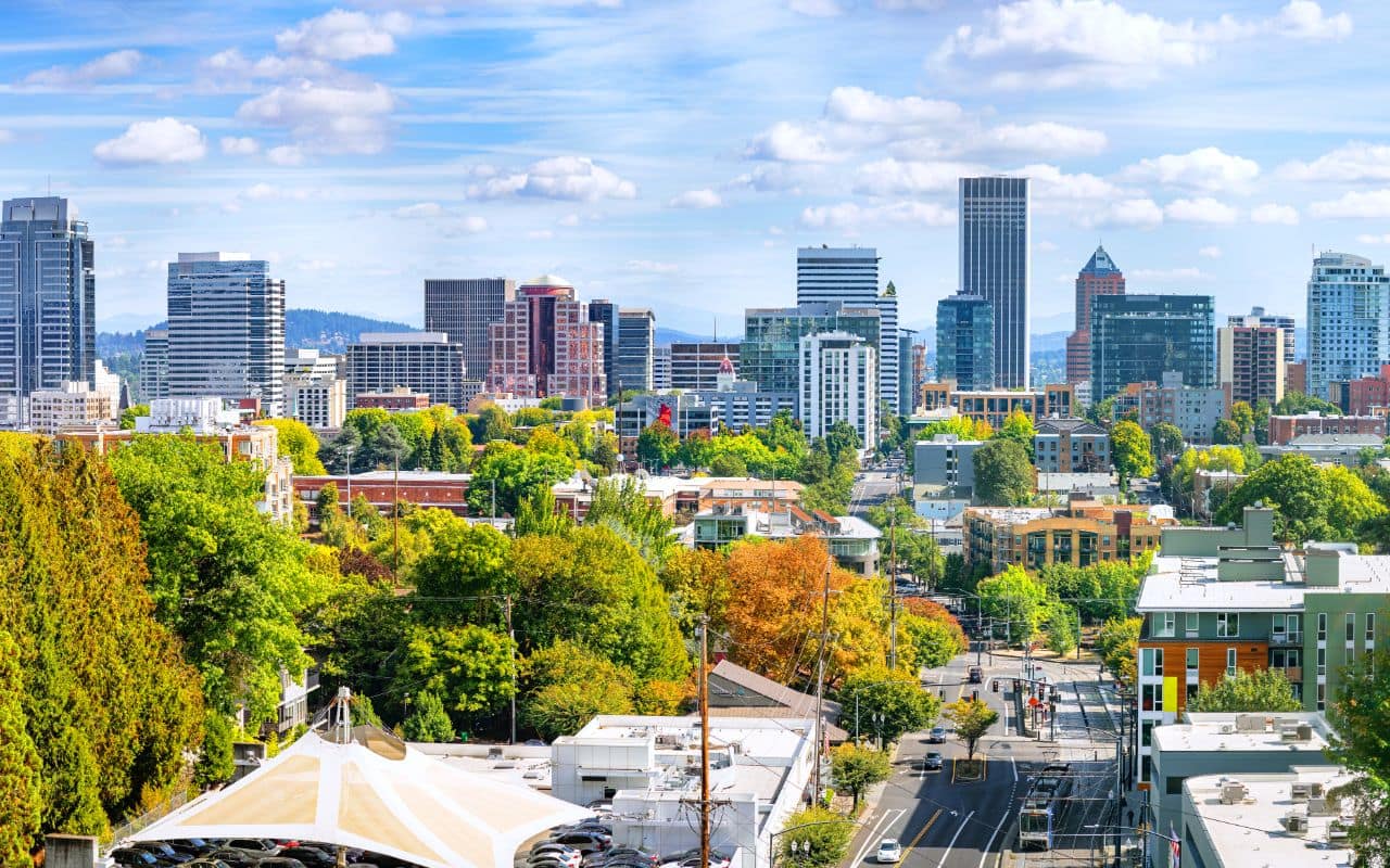 Downtown city center of Bellevue WA