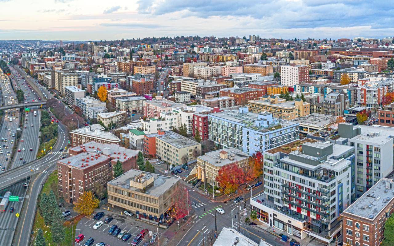 Downtown city center of Bellevue WA