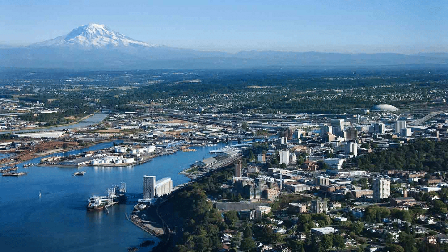 Aerial of City of Tacoma